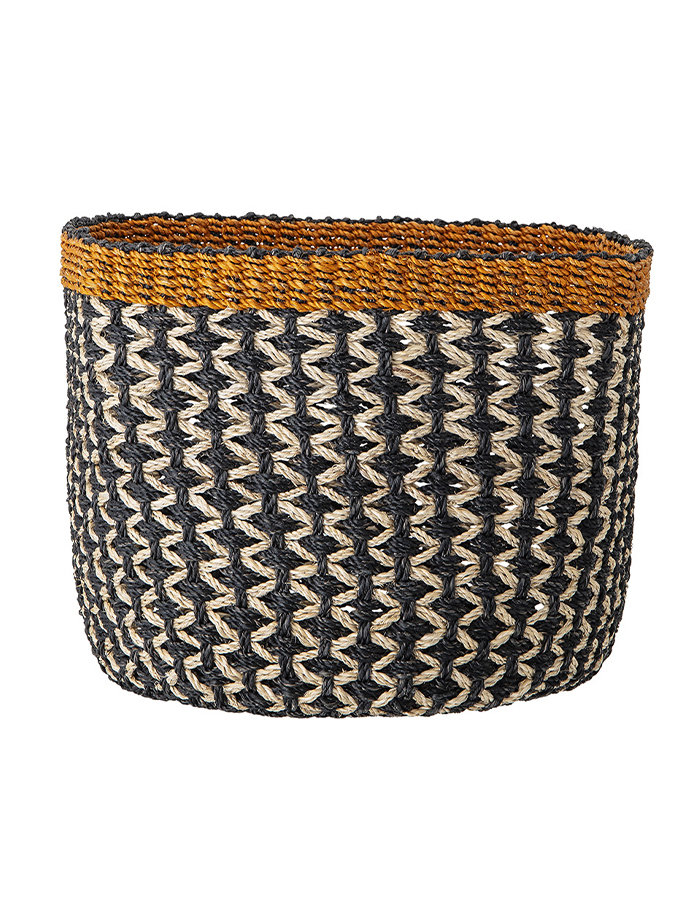Basket, Multi-color, Abaca Ø40xH30