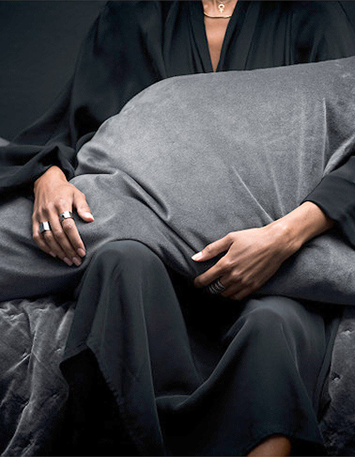 Paolo Cushion Cover, Dark charcoal grey, 50x90