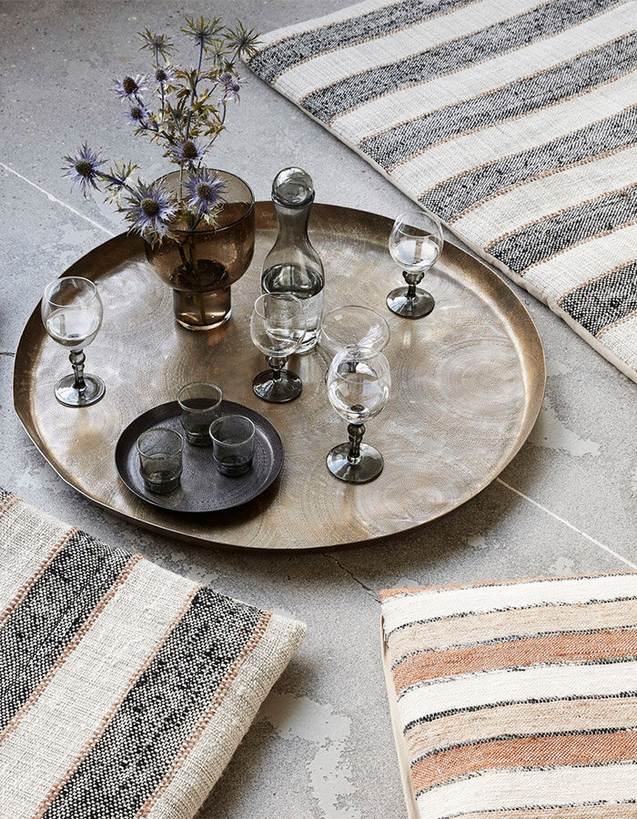 Tray, Jhansi, Antique brass finish