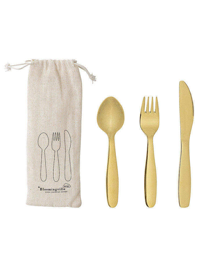 Cutlery, Gold, Stainless Steel