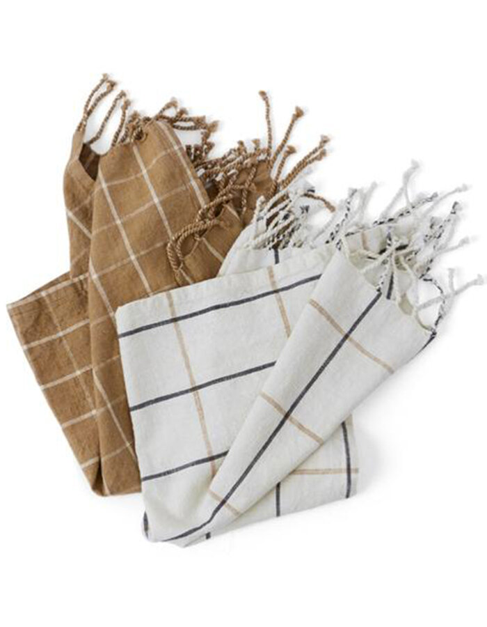 Gobi Tea Towel Camel / Offwhite