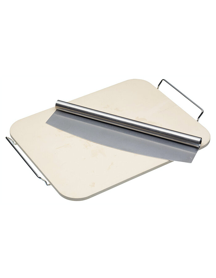 KitchenCraft World of Flavours Italian Large Pizza Stone & Cutter