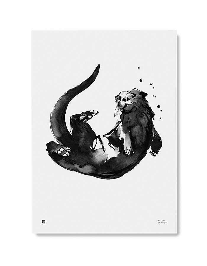 Print aquarelle "Otter"