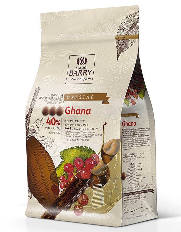 Chocolate GHANA 40% 1 kg Cacao Barry
