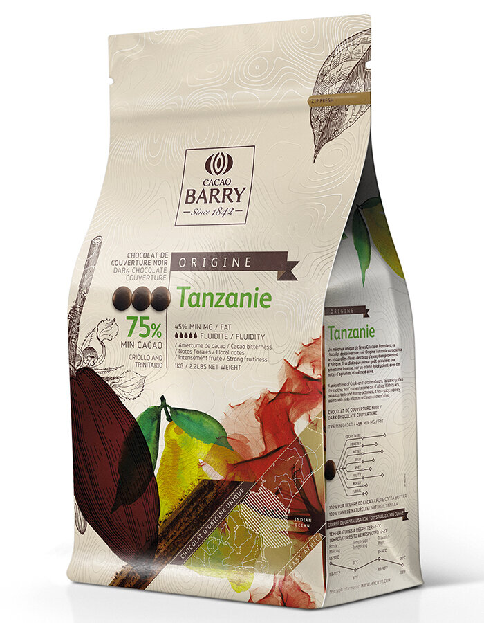 Chocolate TANZANIE 75% 1 kg Cacao Barry