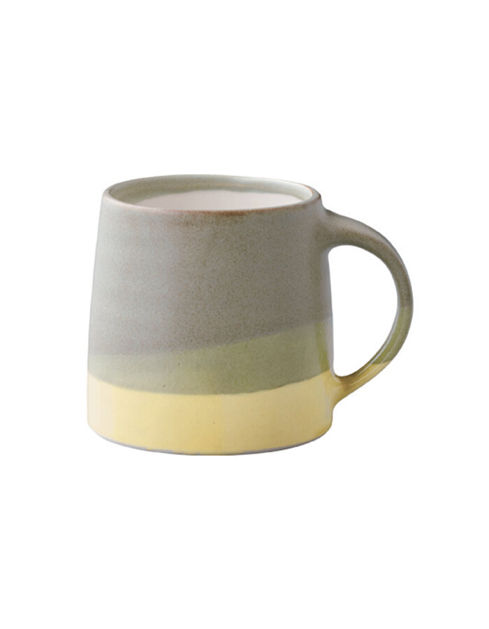 Coffee mug 320 ml green / yellow
