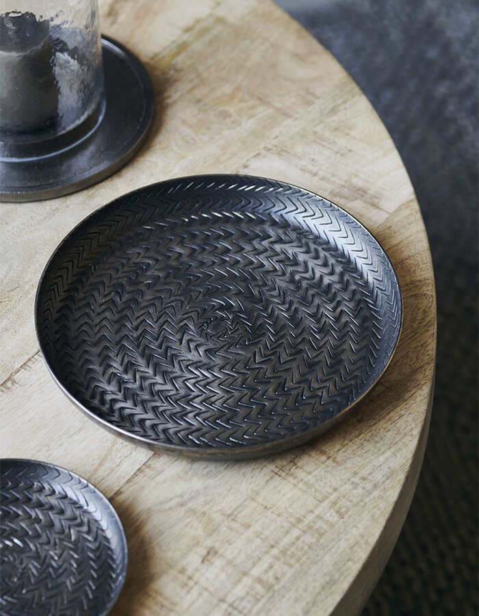Podnos Rattan Black Ø 20 cm