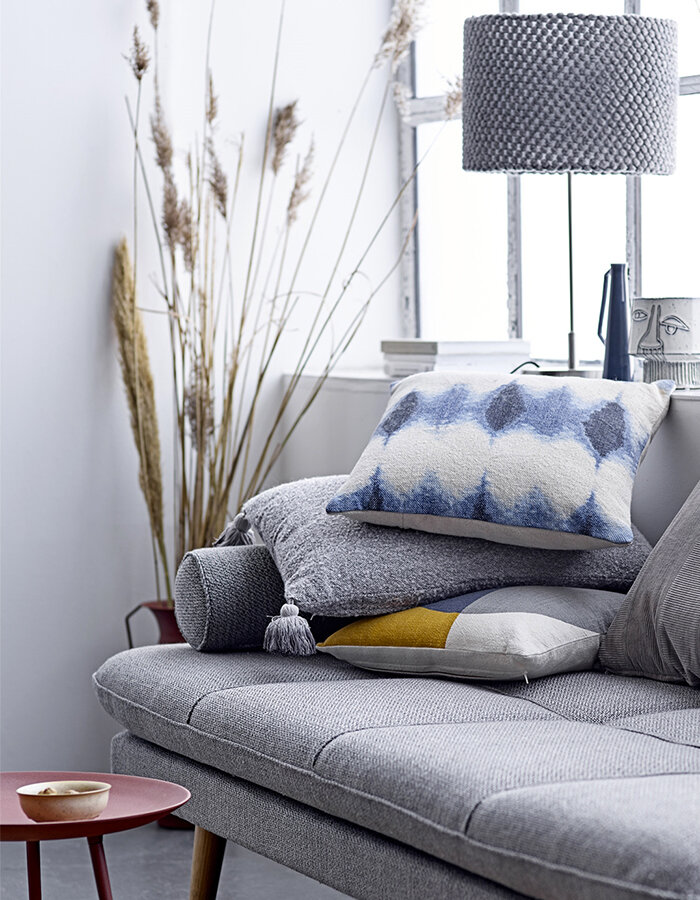 Cushion Blue Cotton