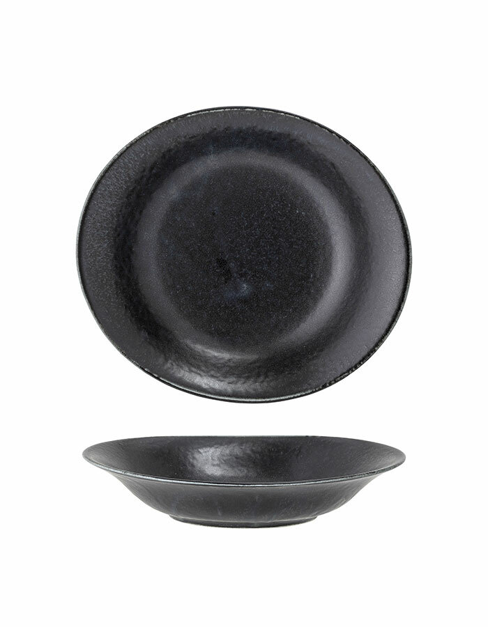 Yoko Soup Plate Black Porcelain set of 4