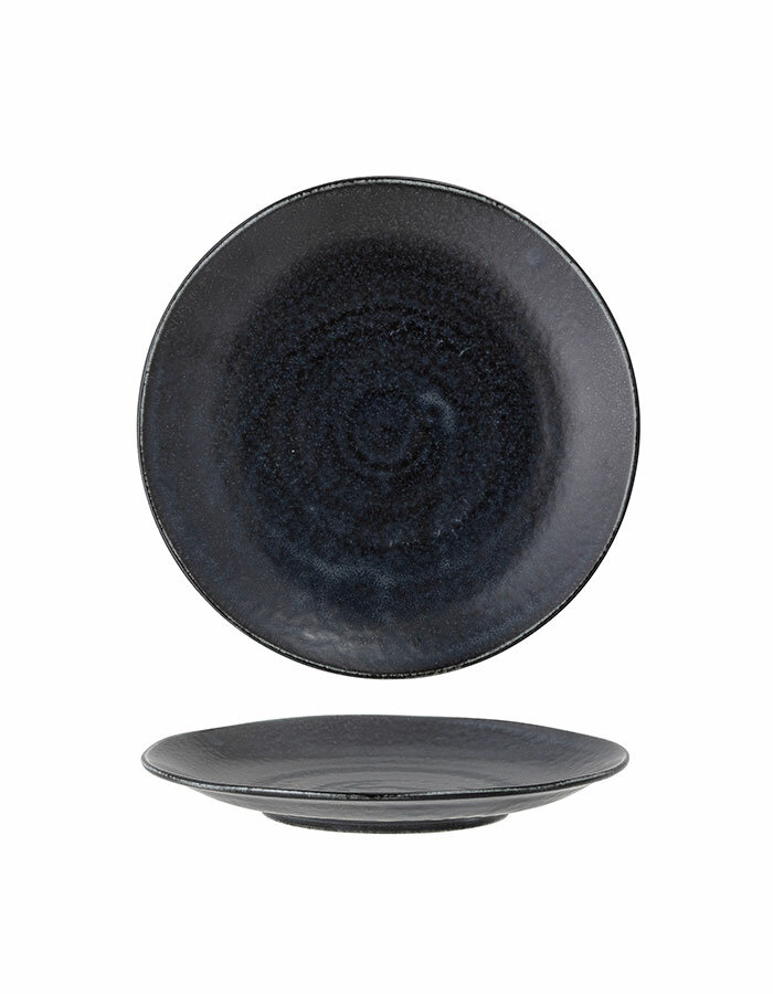Yoko Plate Black Porcelain Ø24 set of 4