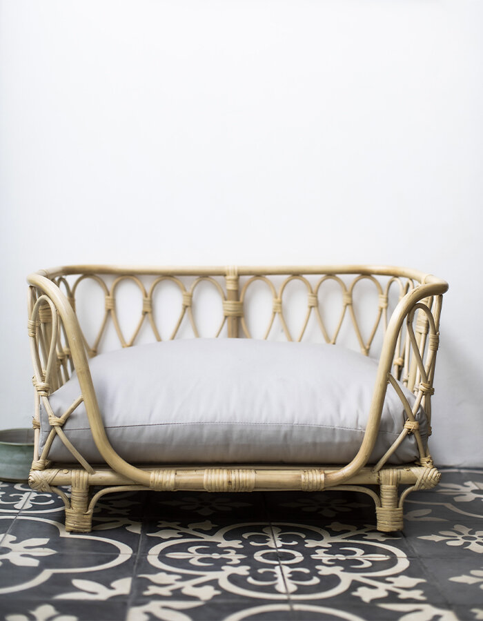 Rattan dog / cat bed Coffee