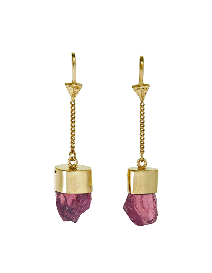 Náušnice garnet - gold
