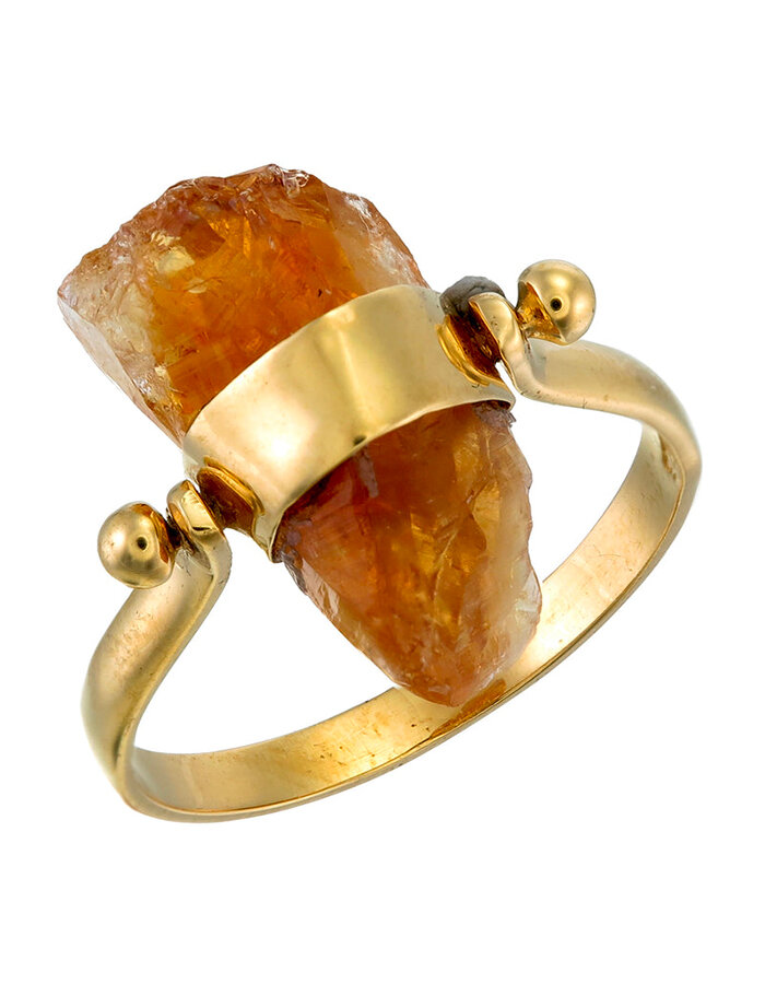 Prsten citrine crystal/gold