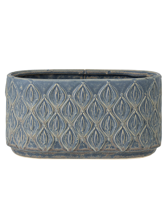 Cath Flowerpot Blue Stoneware