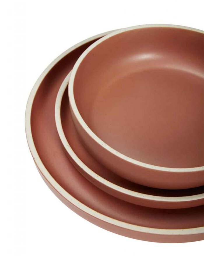 Bowl ceramics red s/3