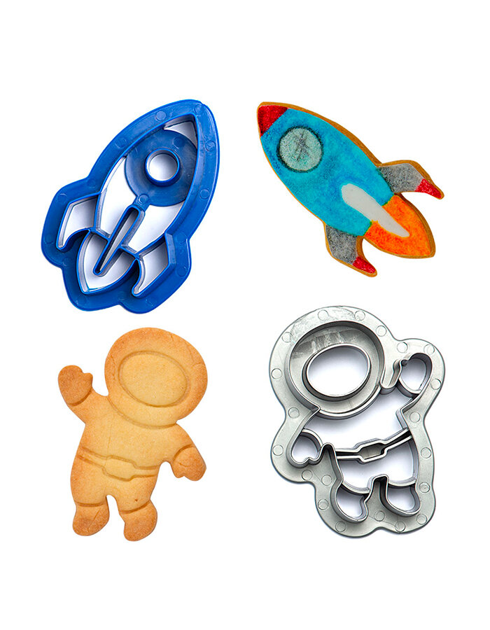 Set of cutters Rocket and cosmonaut