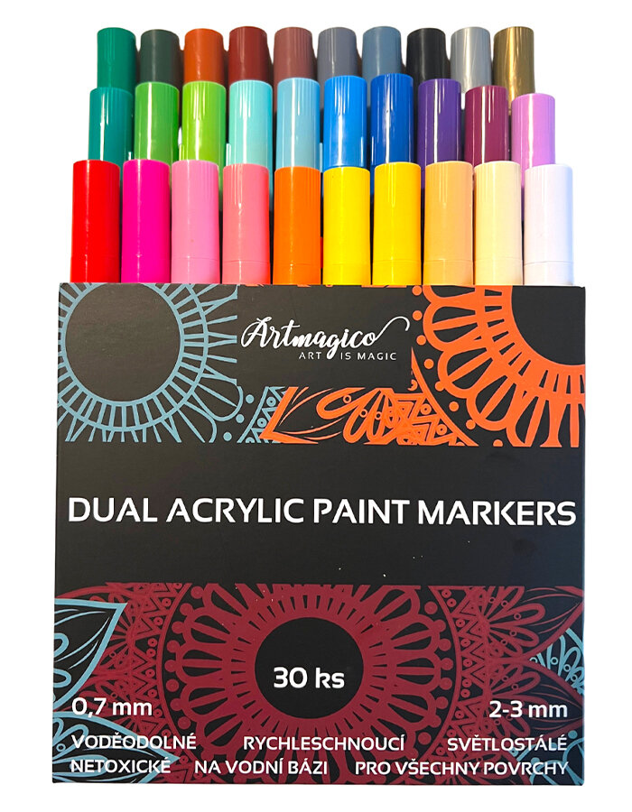 Dual acrylic marker set with two spikes