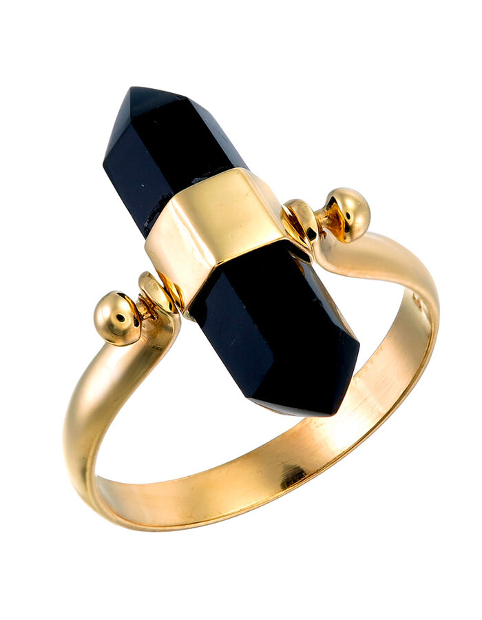 Prsten black onyx/gold
