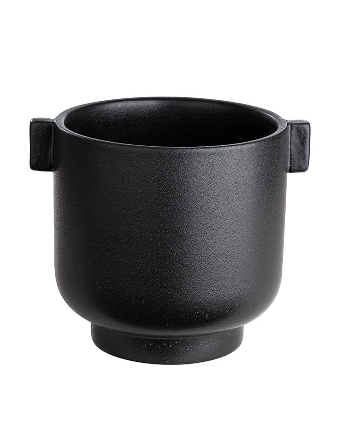 Květináč s úchyty black Ø 14 cm