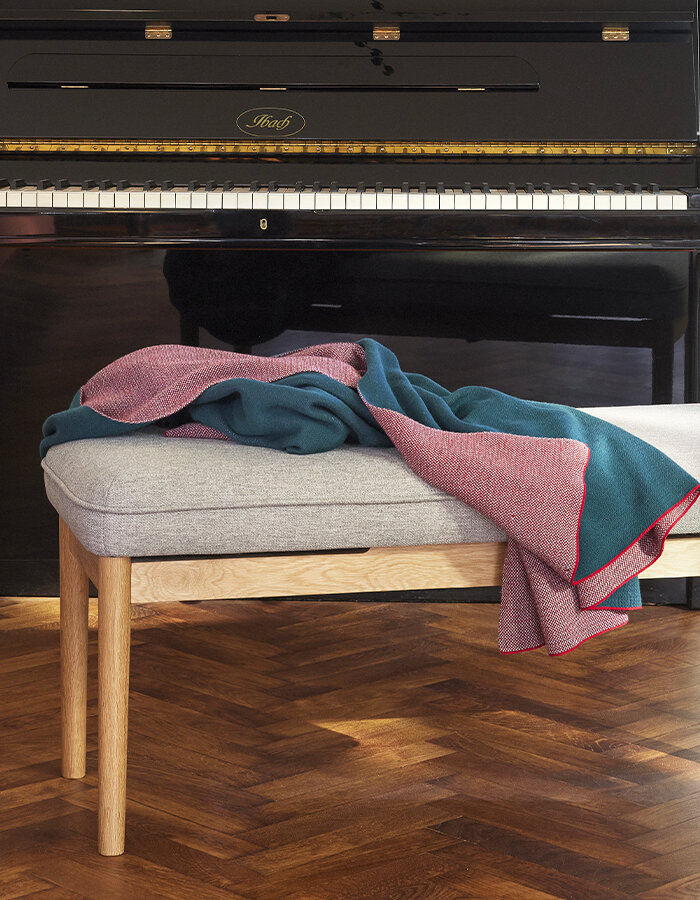 Cuddle Plaid Petrol/Burgundy