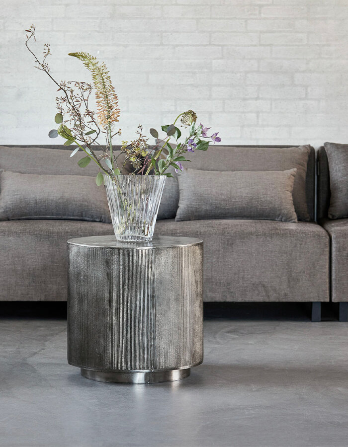 Coffee table Rota Brushed silver 50 cm