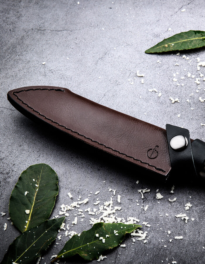 Forged leather case for Santoku knife 14 cm