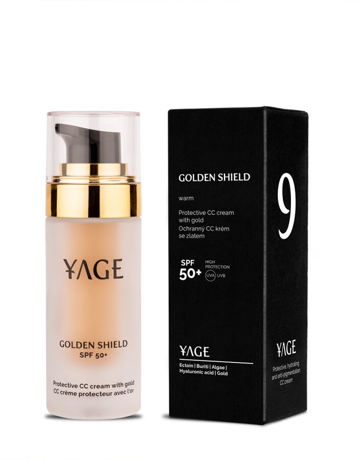 Yage No. 9 Golden Shield CC cream with gold and SPF 50+