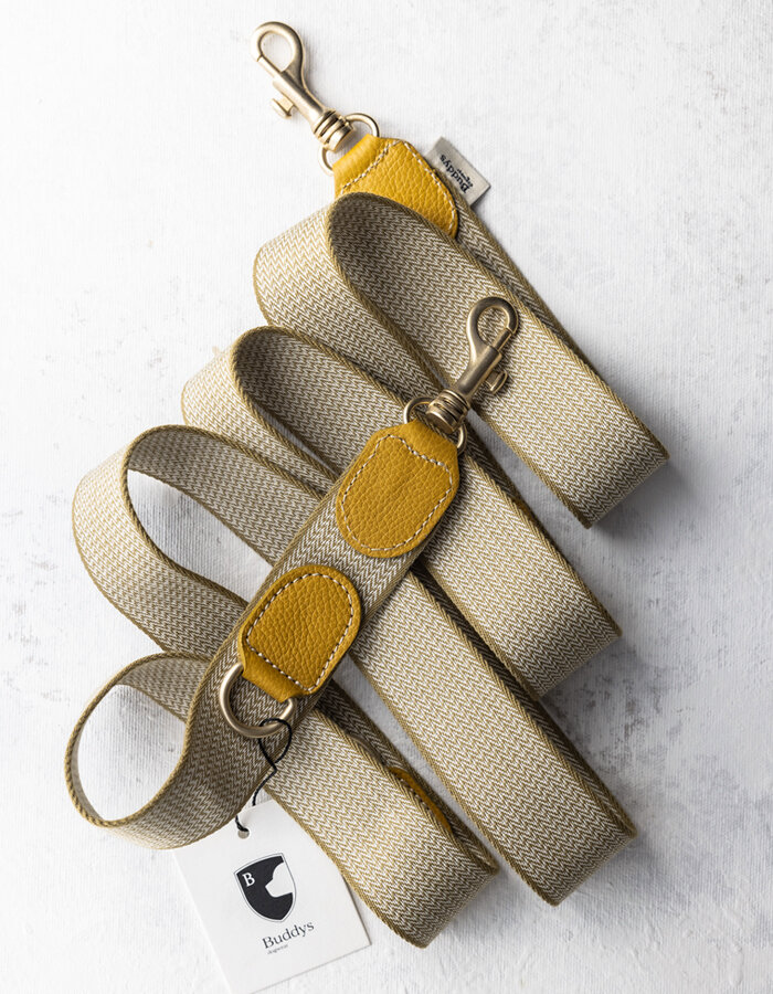 Buddys James dog leash yellow adjustable