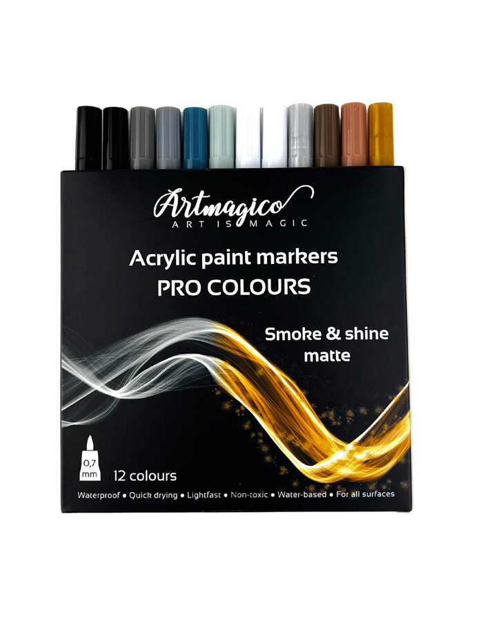 Sada akrylových popisovačů Pro Line Smoke and Shine 12 ks