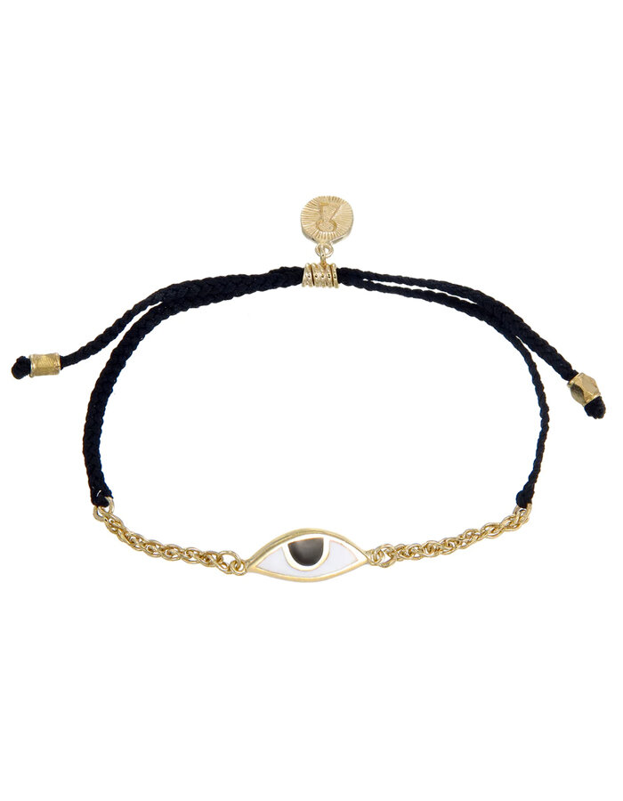 Náramek eye protection Chain & Cord black gold