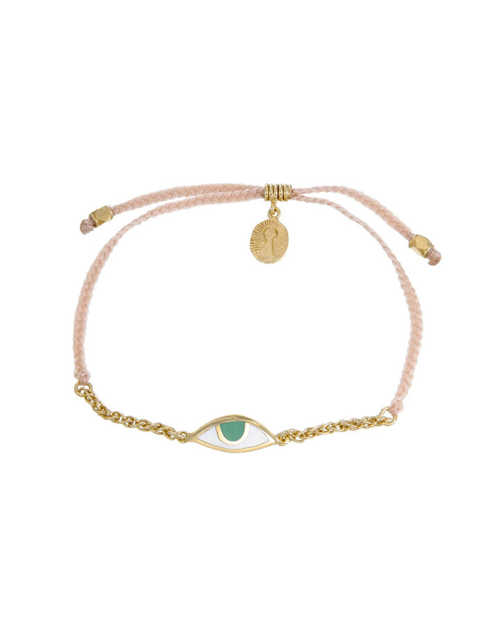 Bracelet eye protection Chain & Cord Pale pink Gold
