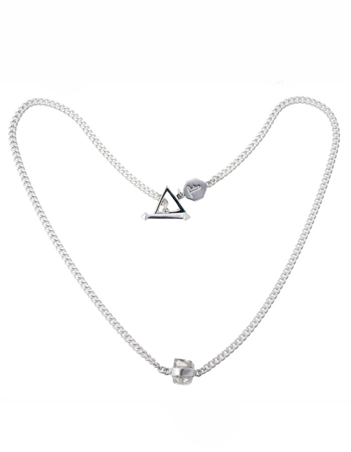 Necklace Rough Gem Diamond Quartz Silver