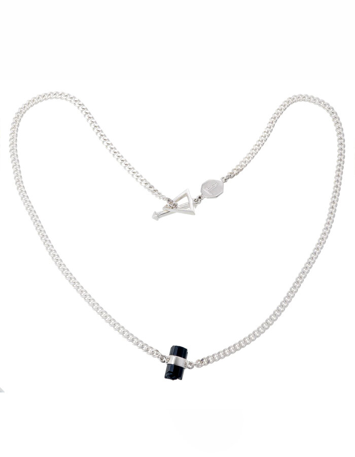 Necklace Rough Gem Black Tourmaline Silver