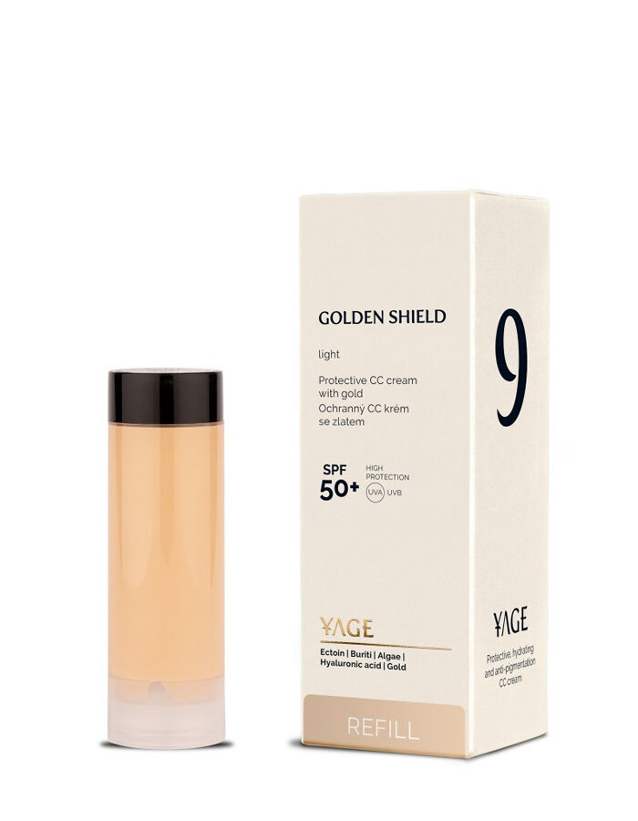 Refill Yage No. 9 Golden Shield CC cream with gold and SPF 50+ / light