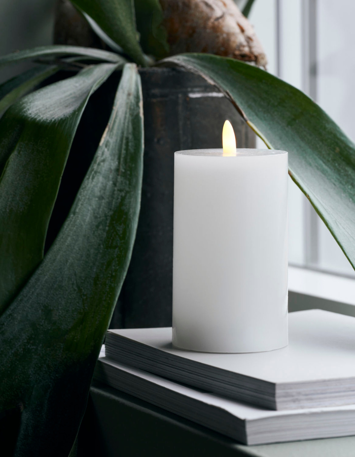 LED candle white 12,5 cm / wide