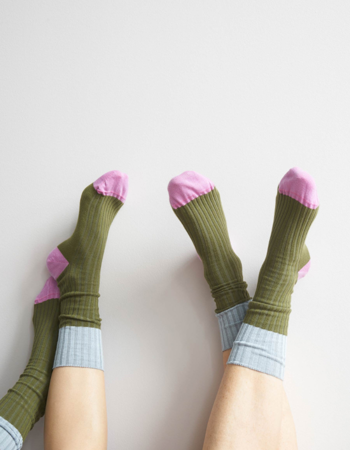 socks organic cotton green yvette (2)