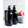Double Soap Dispenser Black Wall Mounted Stainless Steel Bottle Holder | Regular