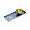 Artesà Blue Galvanised Serving Platter with Brass Serving Bowl