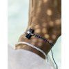 BLACK TOURMALINE • Blue & White Silver