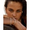 Náramek Mini Pearls Knotted Pale Pink Cord Gold