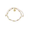 Náramek Mini Pearls Knotted Pale Pink Cord Gold