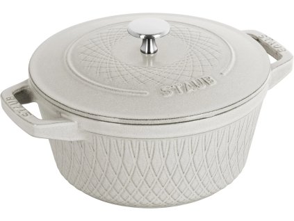 STAUB Cocotte hrnec kulatý 24 cm 4,0l bílý lanýž A0102342 V01 1 11