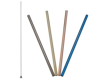 Lurch - Trendy nerezová brčka 00240991 -21,5 cm barevná (4 ks+ kartáček)