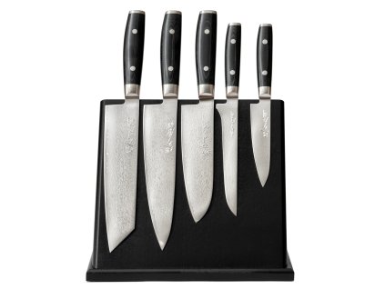 Magnetický stojan 5 nožů černý, lak