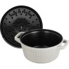 STAUB Cocotte hrnec kulatý 24 cm 4,0l bílý lanýž A0102342 V01 3 12