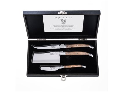 LAGUIOLE Luxury noze na syr 3 ks rukojet olivove drevo a79291029 10850