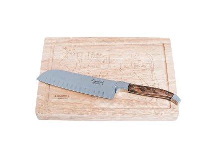 LAGUIOLE Luxury nuz Santoku s drevenym prkenkem rukojet z olivoveho dreva a79291001 10850
