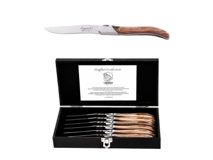 LAGUIOLE Luxury steakove noze 6 ks rukojet olivove drevo a79290848 10850