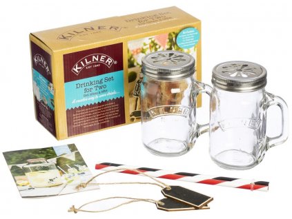 1090 sklenice s uchem 400ml darkovy set original set 2ks dzbanky vicka slamky recepty kilner