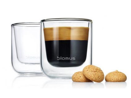 Set 2 ks termosklenic na Espresso 80ml NERO, BLOMUS